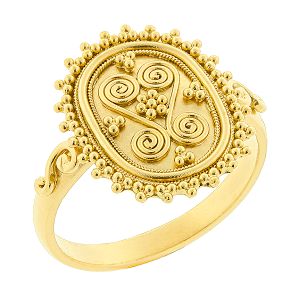 Χειροποίητο αρχαϊκό δαχτυλίδι χρυσό 22 καράτια. RΚ3967