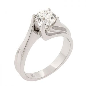 Λευκόχρυσο μονόπετρο δαχτυλίδι με πιστοποιημένο διαμάντι 1.00ct από το IGI. RD05815
