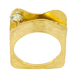 Μοντέρνο χειροποίητο δαχτυλίδι 18 καράτια με μπριγιάν.RK7560
