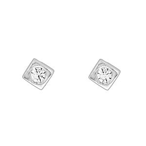 Λευκόχρυσα καρφωτά σκουλαρίκια 18 καράτια με διαμάντια 0.11ct  SΚ7634