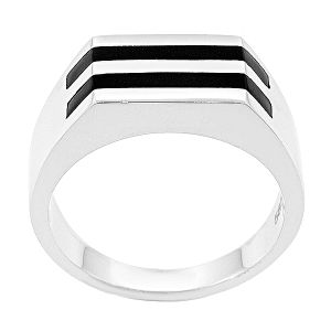 Λευκόχρυσο ανδρικό δαχτυλίδι 14 καράτια με γραμμές με όνυχα. RA7985