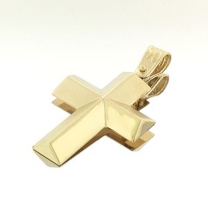 Εντυπωσιακός χρυσός ανδρικός σταυρός βάφτισης αρραβώνα με αλυσίδα σε 14 καράτια. CRA9017