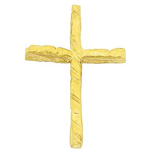 Χειροποίητος ματ χρυσός σταυρός με ιδιαίτερο σχεδιασμό σε 18 καράτια.CRA0787