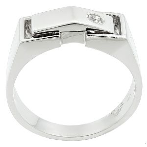 Λευκόχρυσο δαχτυλίδι για άντρα σε 14 καράτια με ζιργκόν.RA1215